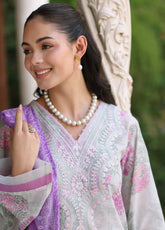 Kesariya By Riaz Arts Laser Embroidered Lawn 3 Piece Unstitched Suit RA25KEL PD-06